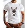 Übergröße Herren Sommer T-Shirt, Lebensechtes Esel mit Pusteblumen Grafikdruck Kurzarm T-Shirts Trend Lässige Oberteile für den Alltag, Große und Lange Männer