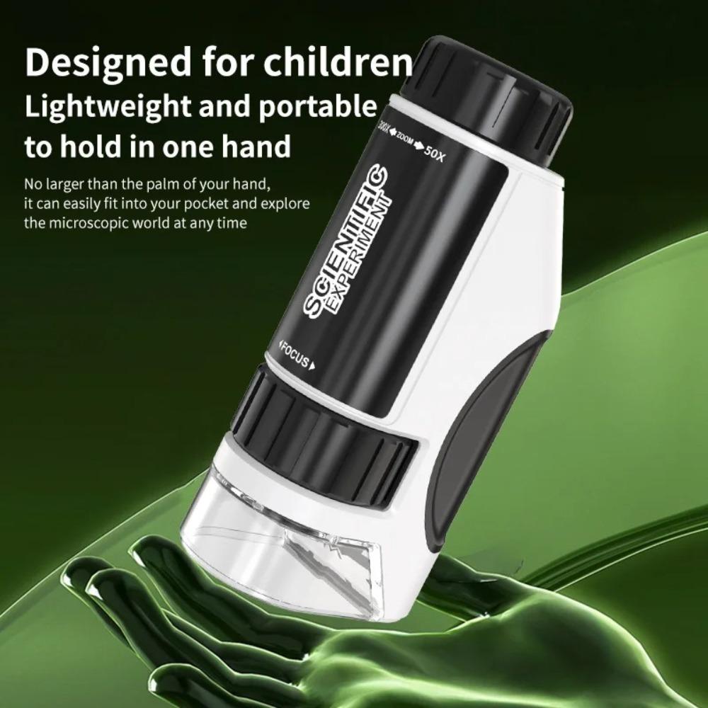 Handheld Microscope Science Toy LED Light Source Little Scientist Microscope  Science Experiments