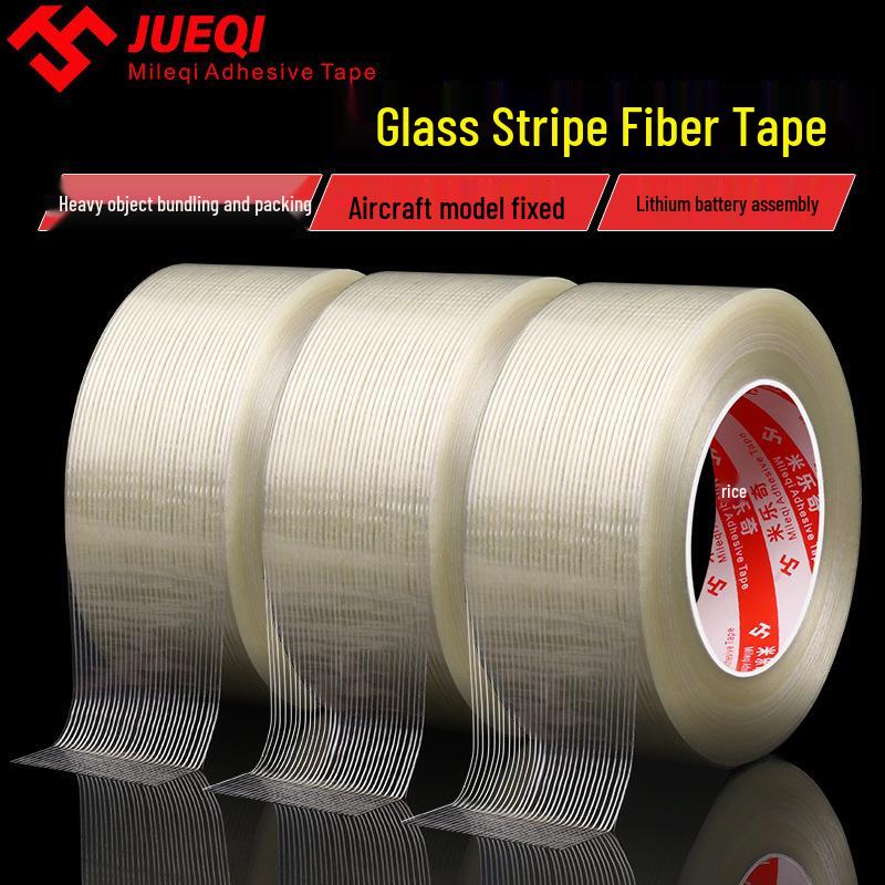 Strong Adhesive Striped Fiber Tape: Mold Fixing, Electrical Appliance Binding, No-Residue Packaging