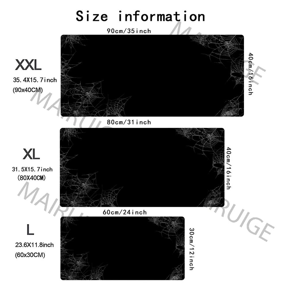 Spider Web Black Mouse Pad Large Computer Office Game Table Mat XXL Rubber Anti-slip Stitched Edge Keyboard Mats Long Desk Pads