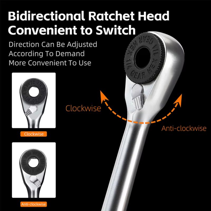 WEST BIKING Multi Functional Ratchet Wrench Tool Set Tire Pry Bar Quick Release Extension Rod Portable Maintenance Tool