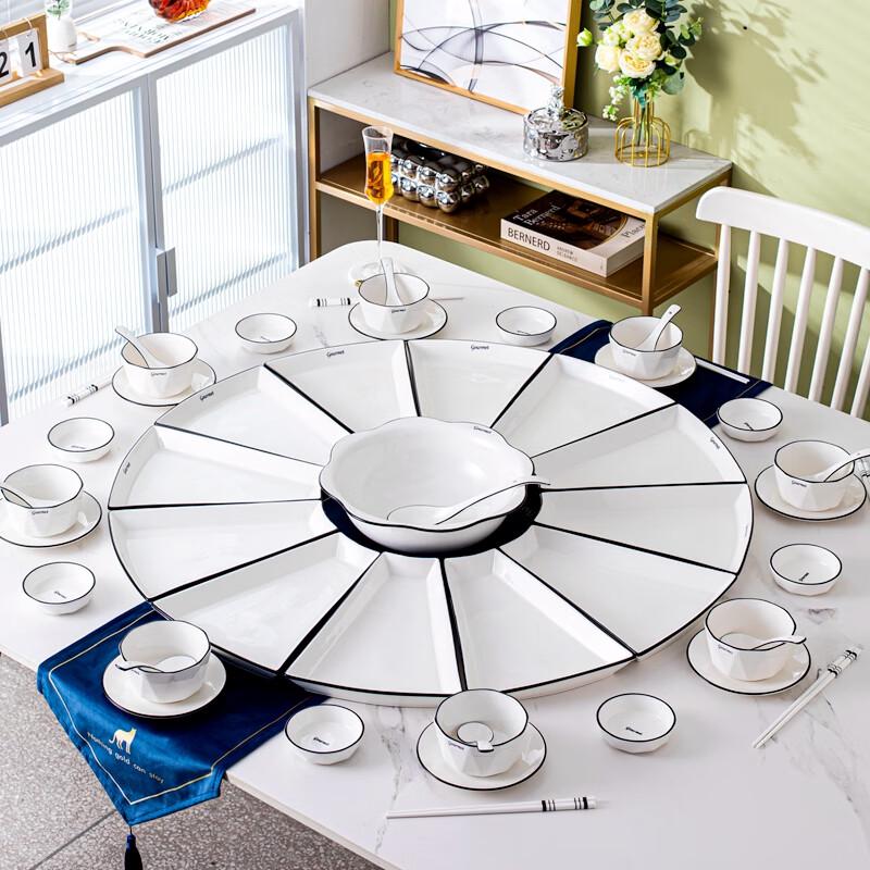 Ceramic Fan-shaped Serving Platter Set
