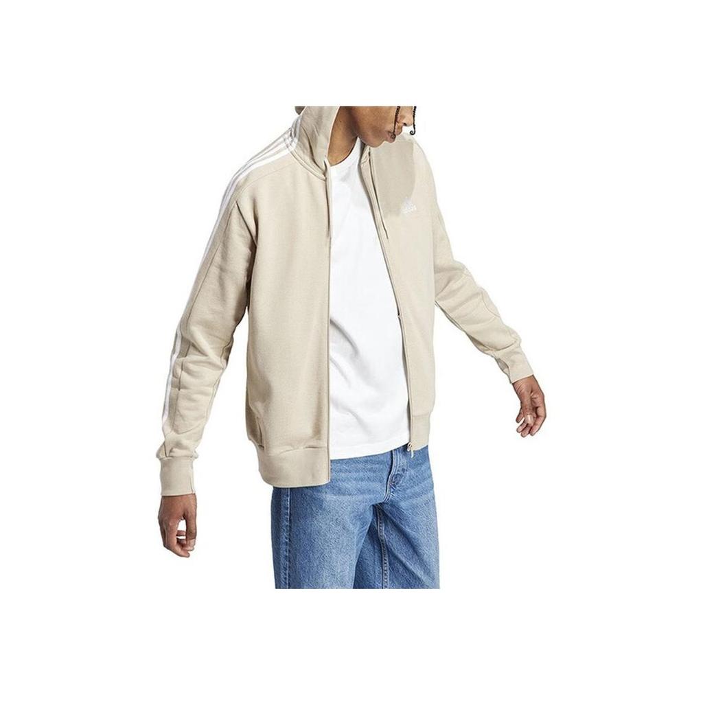 Adidas Side Stripet Vindjakke Hettejakke Herre Yttertøy Beige IJ8695