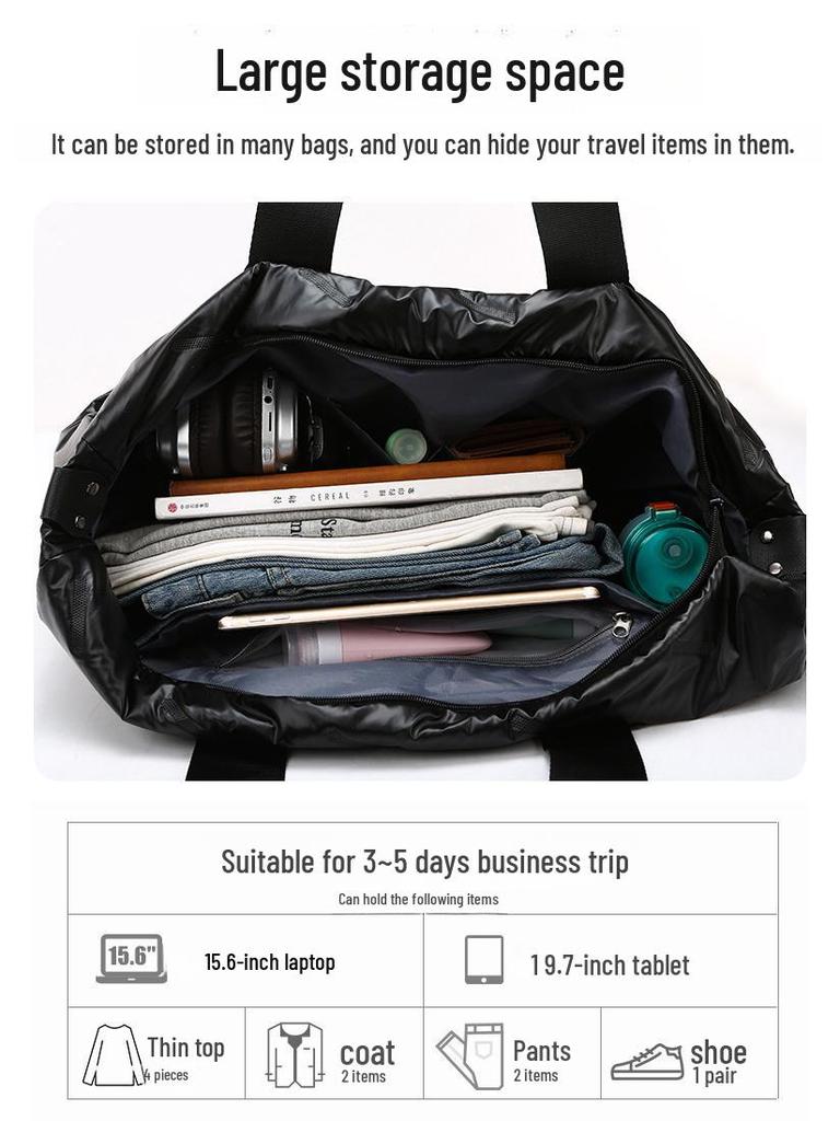 Dámská lehká velkokapacitní cestovní taška – na jedno rameno, do posilovny a bavlněná příruční taška