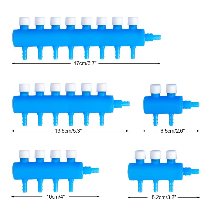 2 3 4 6 8 Way Aquarium Air Splitter Valve Plastic Fish Tank Air Hose Splitter Distributor Pump Valve Tap Control Switch