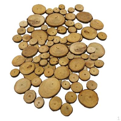 100 Pieces 2 - 4cm Wooden Wood Log Slices Discs Circles Decorative Rustic Wedding