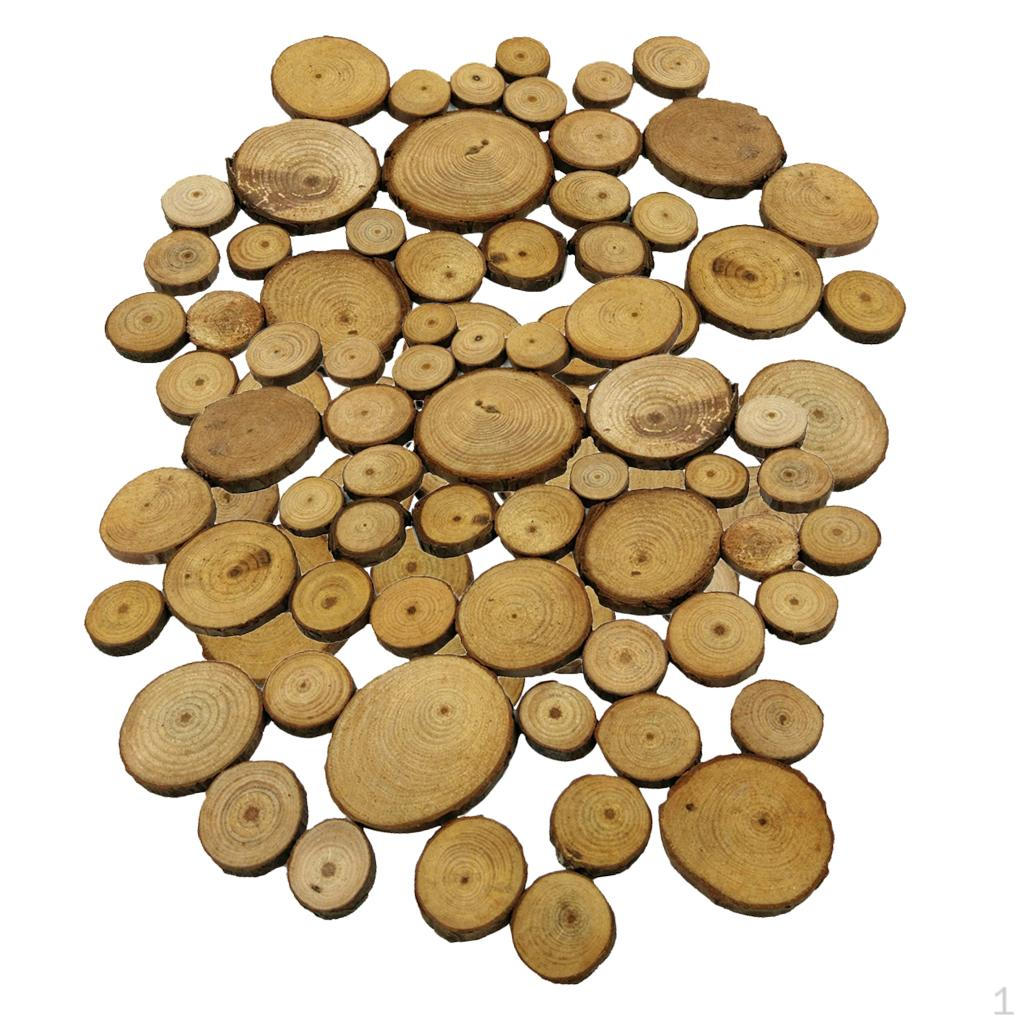 100 Pieces 2 - 4cm Wooden Wood Log Slices Discs Circles Decorative Rustic Wedding