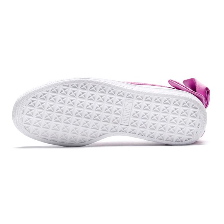 Puma Basket Bow Patent Jr White Orchid Kids Sneakers Grey 367621-02