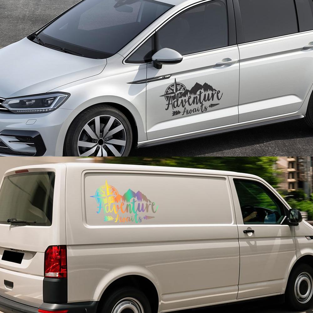 Abenteuer Bergkompass Vinyl Autoaufkleber Für Auto Wohnmobil Wohnwagen Wohnmobil Karosserie Fenster DIY Dekoration Vinyl Aufkleber Zubehör