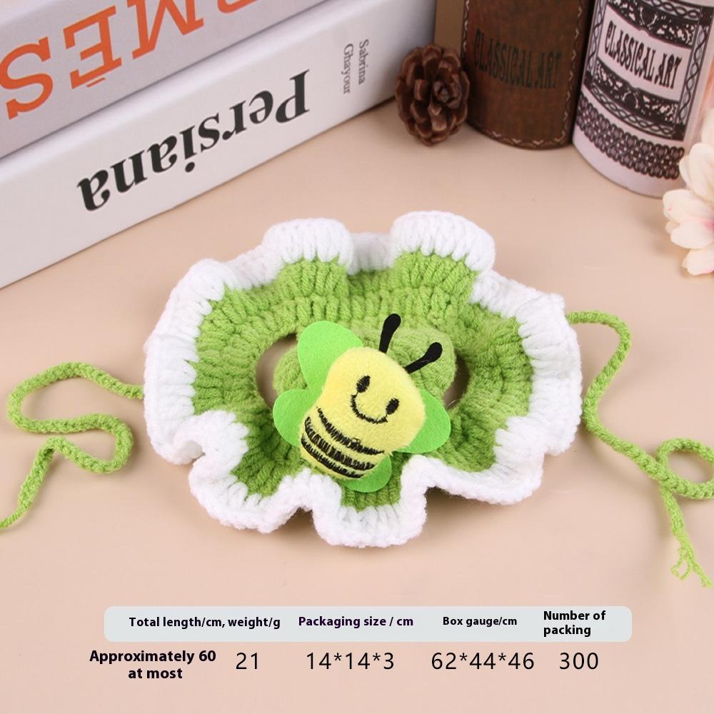 Cat Dog Knit Scarf Hat Adjustable Warm Pet Bib Pendant Cute Drool Bandana for Winter Christmas Pet Items Cat Accessories Pet