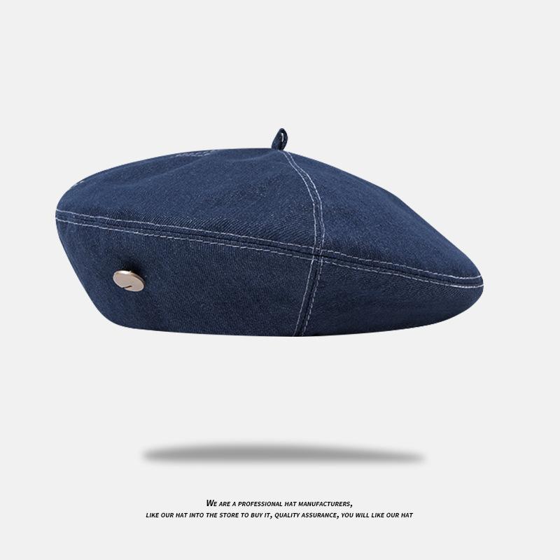 Cowboy beret children spring and autumn versatile face small bud painter hat literary newsboy hat tide