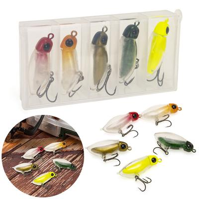 5 pièces Appât Micro Insecte Flottant Leurre Truite Leurre Artificiel Wobblers pour la Pêche en Eau Douce et Salée