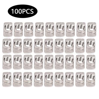 100 pezzi Dado a T Standard Europeo 45T Filettato M8 Dado a T Scorrevole per Profilo in Alluminio