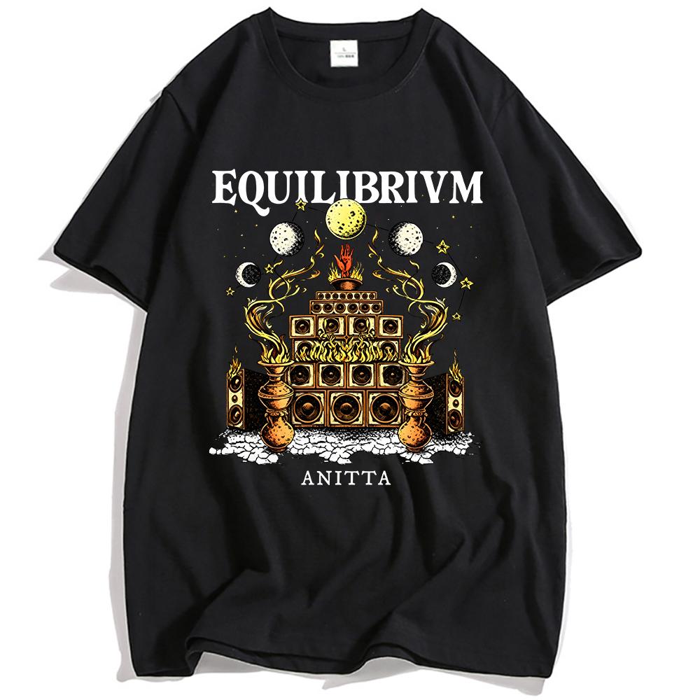 

EQUILIBRIVM MOON T-SHIRT Anitta Graphic Tshirts Unisex Streetwear Short Sleeve Cotton Men/Women Tees Print Tops XXL чорний