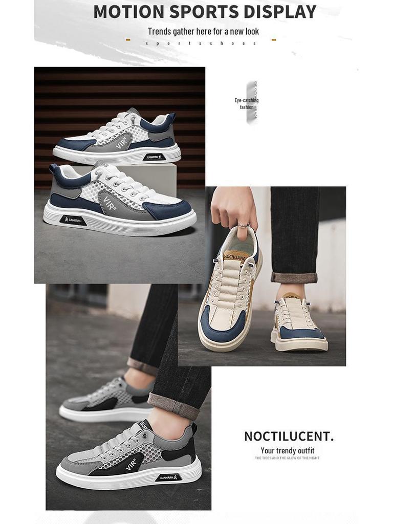 Herren Sommer Mesh Canvas Schuhe - Trendige, Atmungsaktive, Vielseitige Freizeit-Sneaker