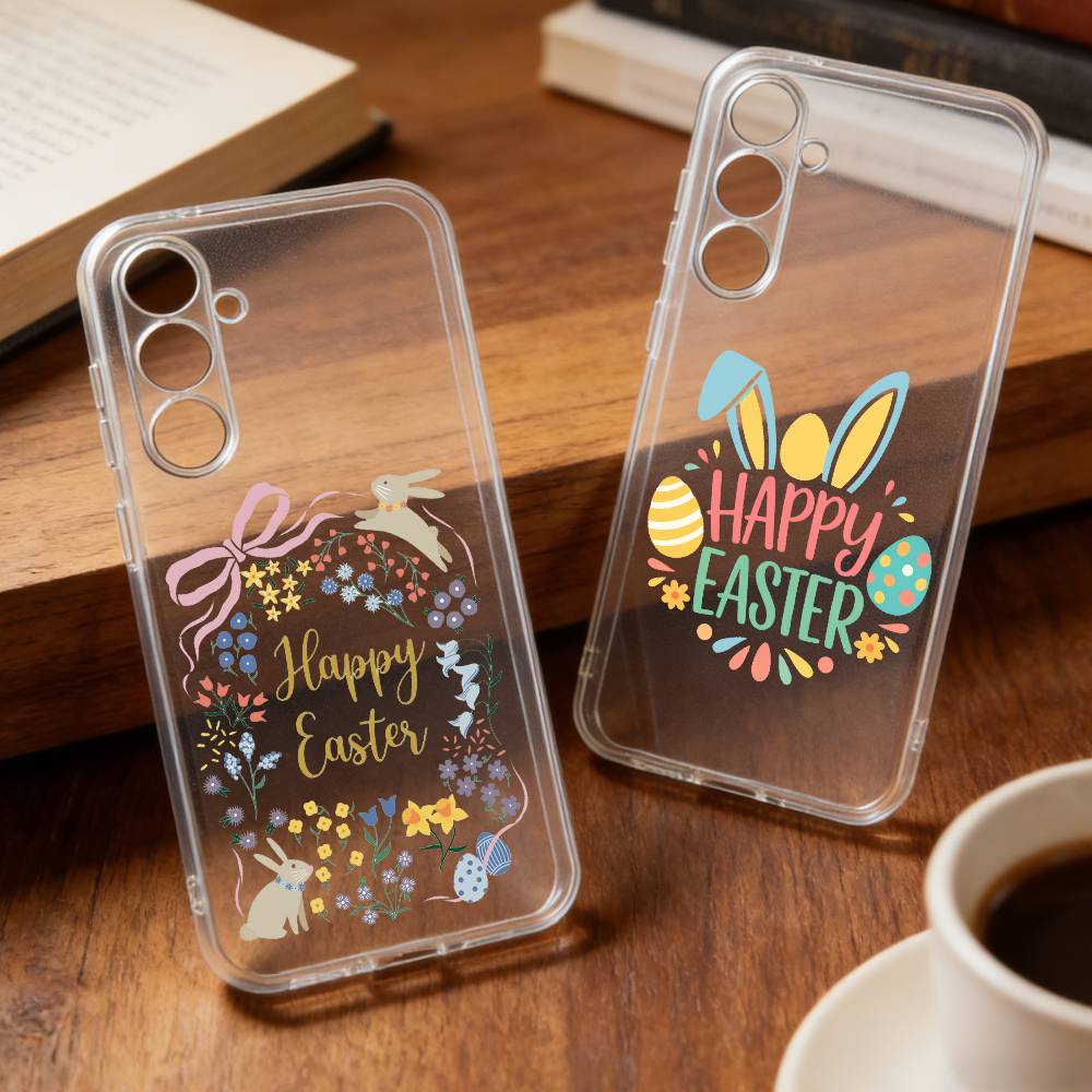 H-Happy Easter To You Phone Case For Samsung S30,23,21,22,20, FE lite,S10,9,8,7 PIus Note20ultra Soft Transparent