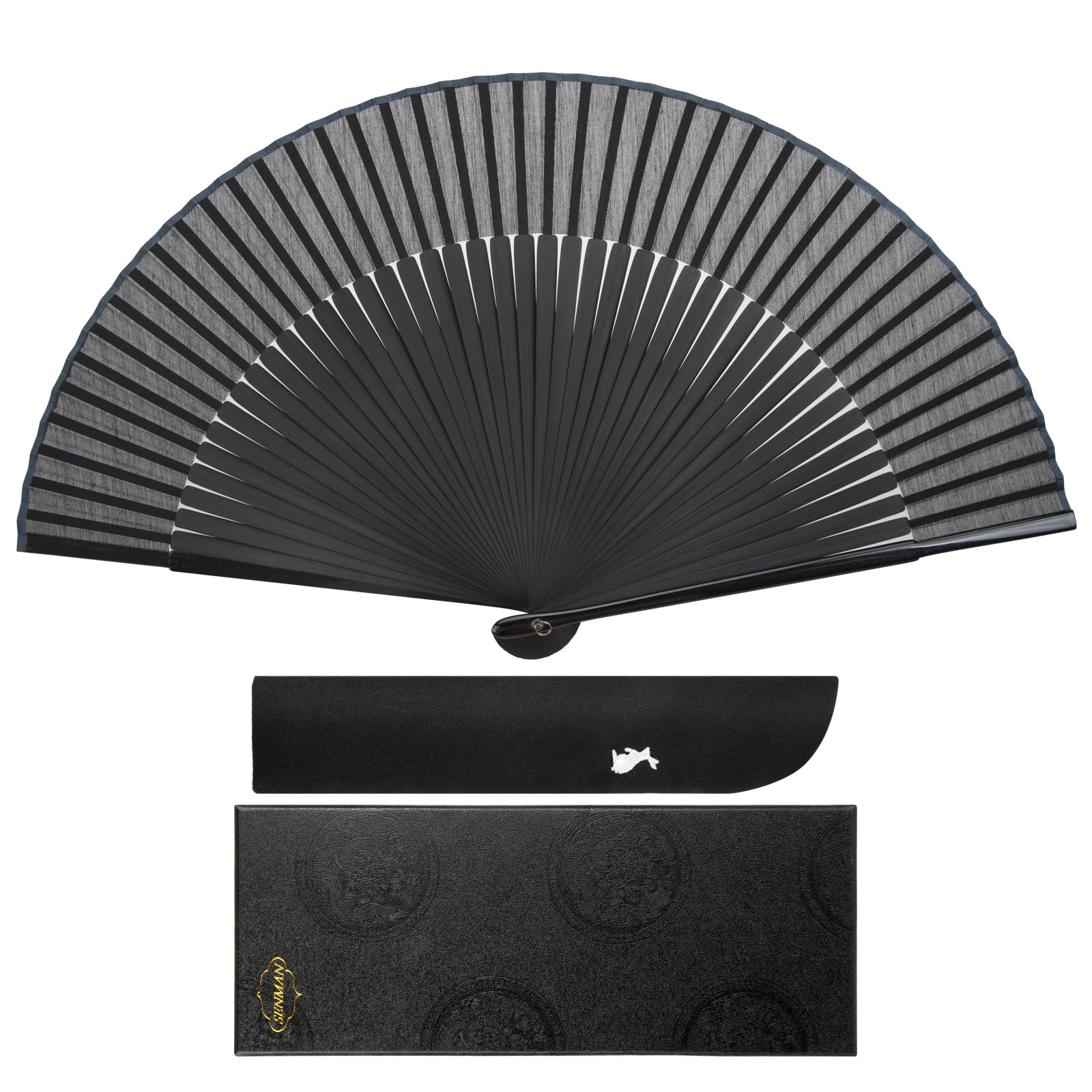 

SENMAN Шелковый Складной Стильный Короткий Премиальный Складной Веер с Подарком Идеально подходит для фейерверков за границей и японских аксессуаров Тканевый Мужской Веер Высокого Качества,