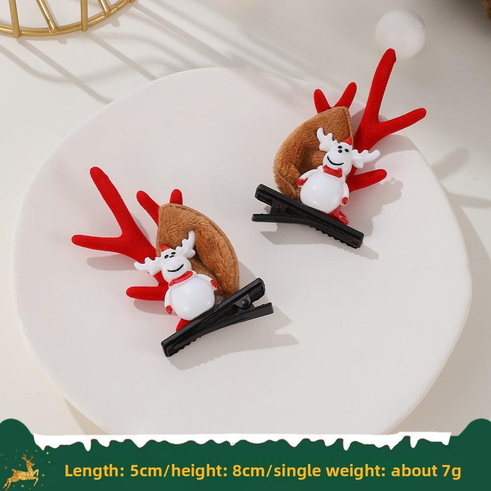 

Рождественские заколки для волос с оленьими рогами, новогодние заколки для волос, заколки-уточки с оленьими рогами, милые и нежные головные уборы