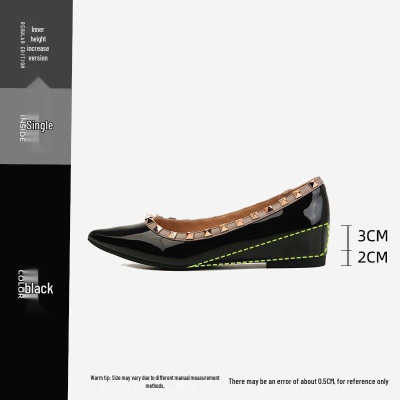 

Супер Удобные Телесные Туфли-Лодочки на Скрытом Каблуке для Женщин - Новинка 2025 года, Универсальные Туфли для Поездок на Работу с Заостренным Носком и Заклепками 35