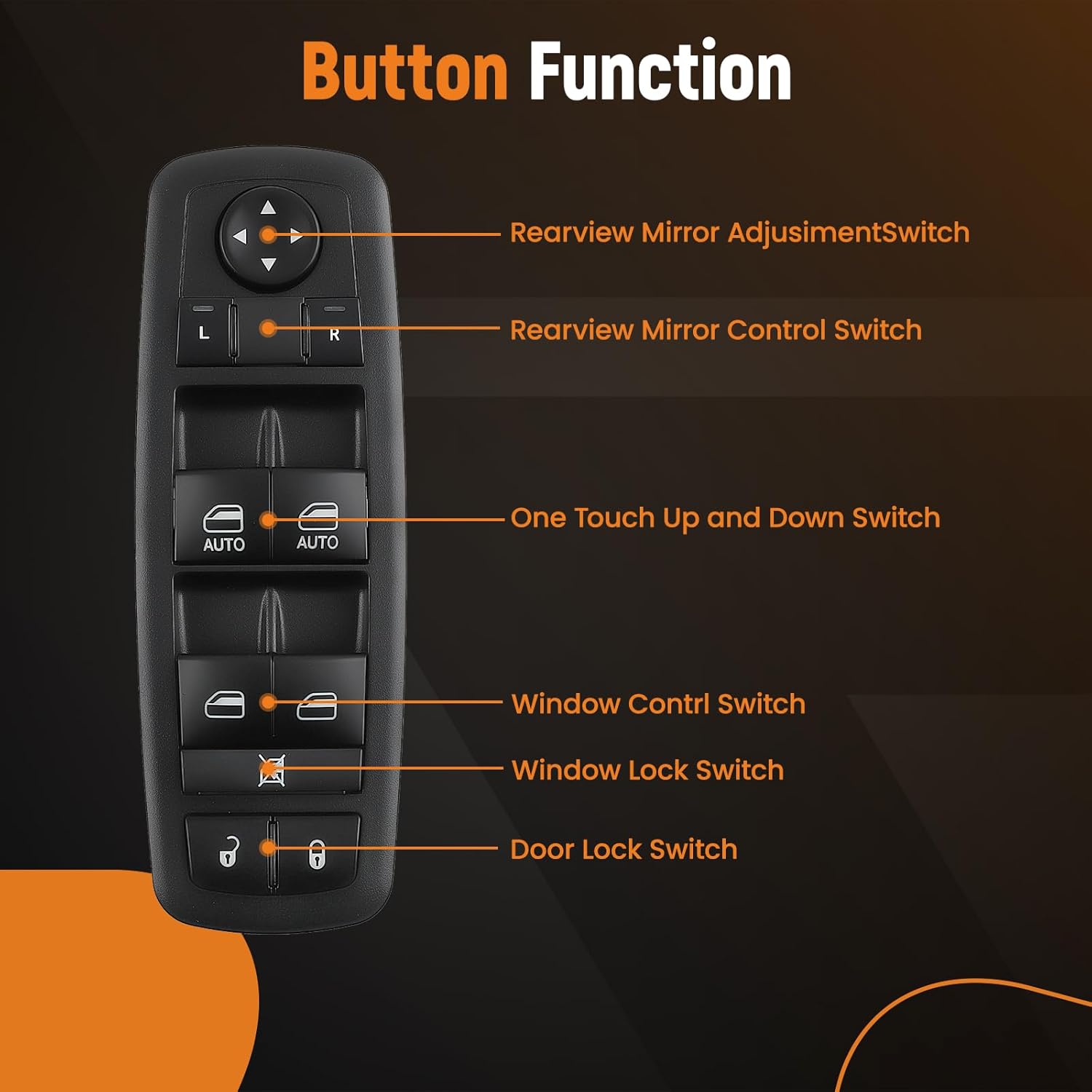 maXpeedingrods 3+9 Pins Master Power Window Switch Fit for 2013-2015 Ram 1500 2500 3500 4500 5500, 2013-2016 Dodge Grand Caravan, 2012-2015 Chrysler