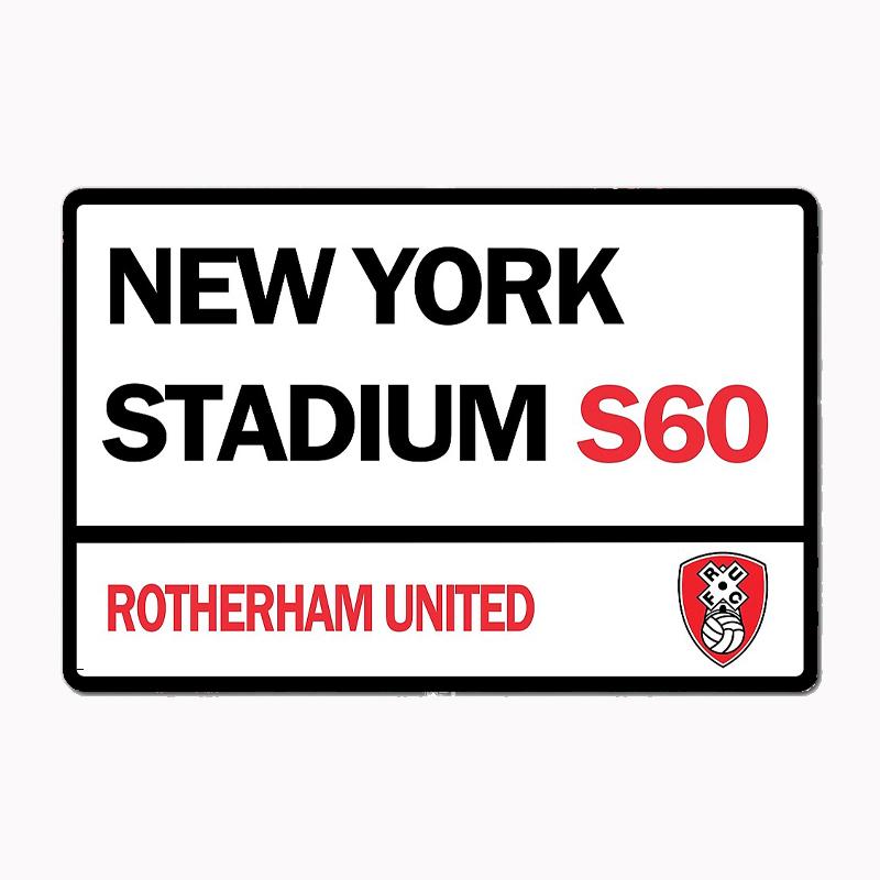 

New York Stadium - Rotherham United Street Sign Metal Club Custom Indoor Wall Tin Sign Room Decor Home Decor 20x30cm（7.8x11.8inch）