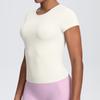 Women's Fashionable Color Slim Fit Short Sleeved Breathable Yoga Suit T-shirt Running Training Fitness Top