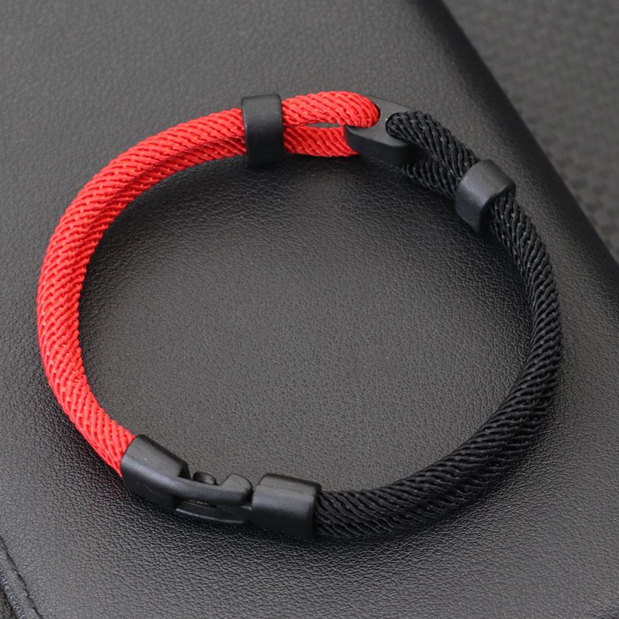 

New Men Fashion Contrast Color Rope Bracelet Durable Milan Thread Wristband Braslet Boyfriend Hand Accessories Pulseria Hombre S 18.5cm 7.3Inch красный черный