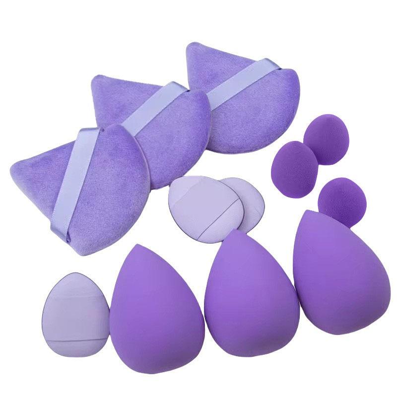 12-Piece All-Purpose Makeup Sponge Set, Made of 3 Loose Powder Puffs, 3 Mini Air Cushion Puffs, 3 Beauty Eggs and 3 Mini Beauty