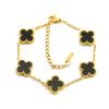 Flower Electroplated Four-leaf Clover Titanium Steel Bracelet Versatile High-end Fashion Jewelry Women's Bracelet