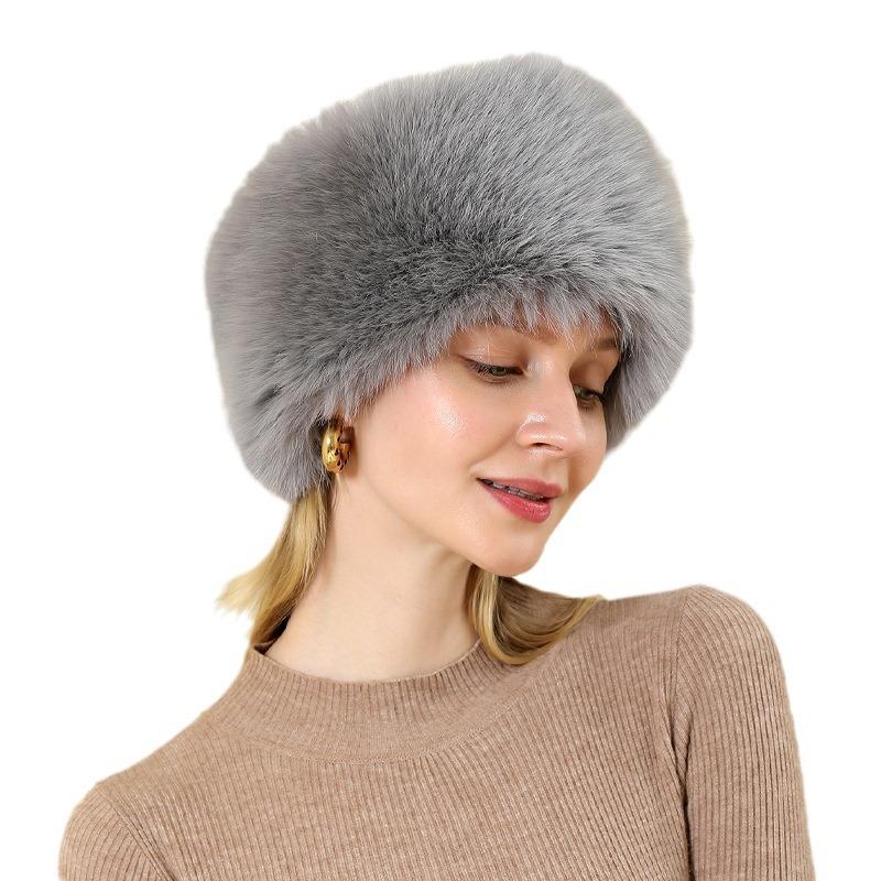Heißer Imitationsmink-Hut Winter Warm Verdickter Plüsch Leerer Zylinder Vielseitiges Stirnband