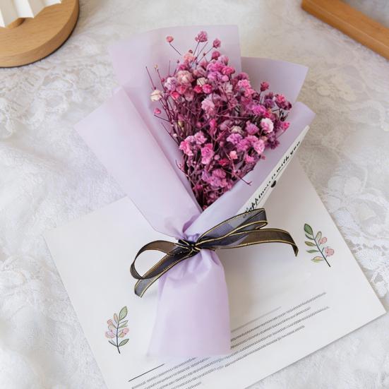 Yousheng Mini Dried Flower Baby's Breath Bouquet Aromatherapy Soap Rose Flower Arrangement Scented Gift for Women Car Interior Decor