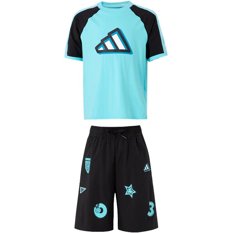 

Adidas Летний легкий комплект для мальчиков с короткой футболкой и шортами 128
