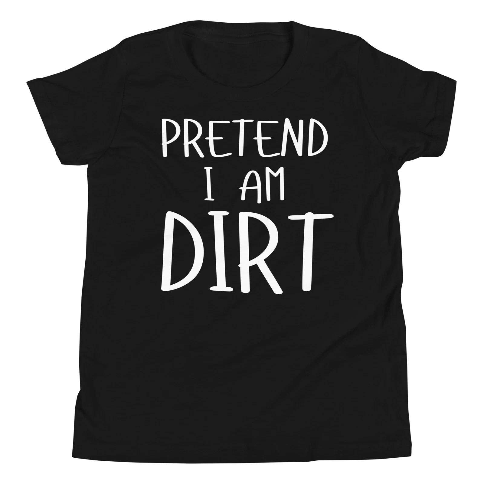Pretend I Am Dirt Lazy Costume Funny Halloween Party Youth Short Sleeve T-Shirt 140
