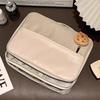 Large Capacity Cute Women's Makeup Bag - Portable Travel Cosmetic Organizer with Brush Partition