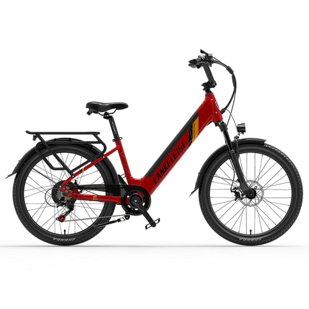 LANKELEISI ES500 Motor de 500W Bateria de 48V14.5AH Bicicleta Elétrica Urbana de Trekking