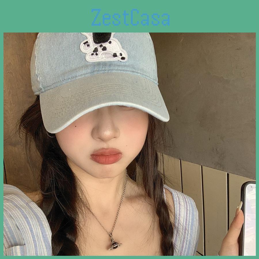 Stylish Korean Ins Polka Dot Denim Cap With Adjustable Fit Perfect For Spring Outdoor