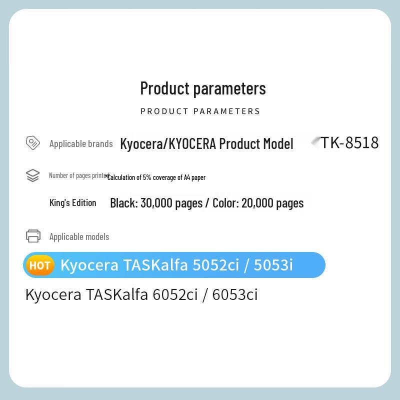Compatible Kyocera TK-8518 Color Toner Cartridge Set