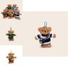 Portachiavi Peluche Orso con Maglione e Fotocamera, Design per Decorazione Zaino e Regalo
