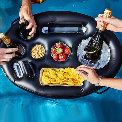 1 peça Bandeja de Comida Inflável Barra de Gelo Para Piscina Porta-Bebidas de Cerveja Mesa Refrigeradora PVC Inflável Porta-Copo Balde de Frutas para Bebidas