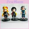 סט דמויות PVC Demon Slayer Kimetsu No Yaiba להרכבה לאספני אנימה ולקישוט עוגות