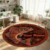 Ocean Sea (40) Theme Round Crystal Velvet Rug Custom Name Text Personalized Floor Mat Home Decor Non Slip Crystal Carpet
