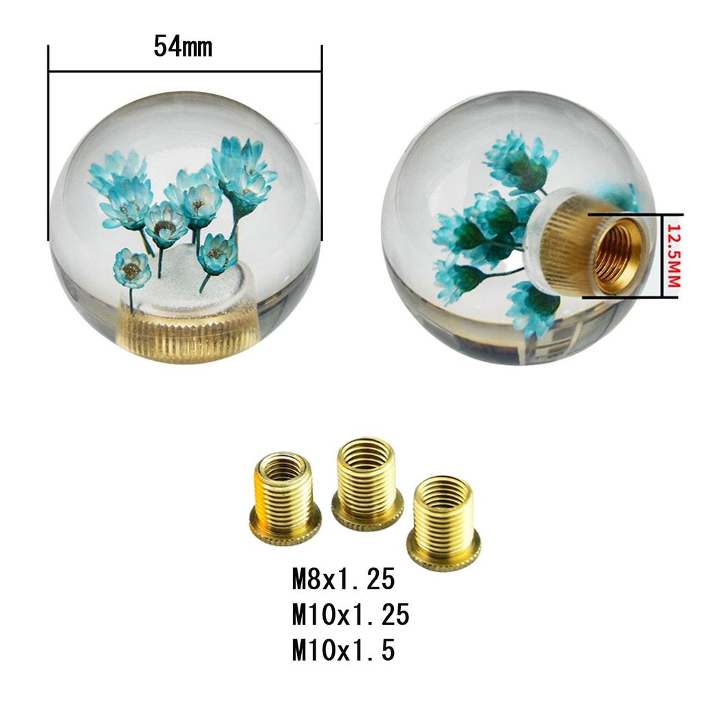 JINGLING Unterwasser Blume Schaltknauf Gangknauf Kristall Universal Kugelform AT MT Auto
