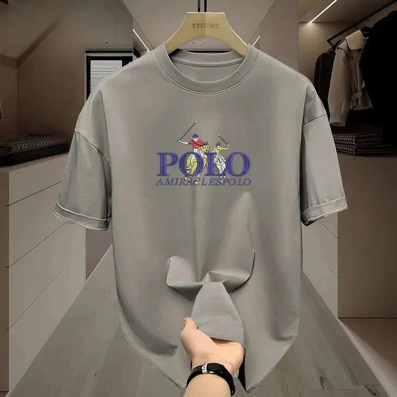 2025 Sommer Neu Luxusmarke Amerikanischer Frühling/Sommer Druck Reitsport Pendeln Komfort Sportbekleidung Herren- und Damen-T-Shirts M