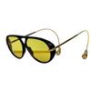 Double Bridge Retro Men Sun Glasses Trendy Oversized Shades Eyeglasses  Women Men