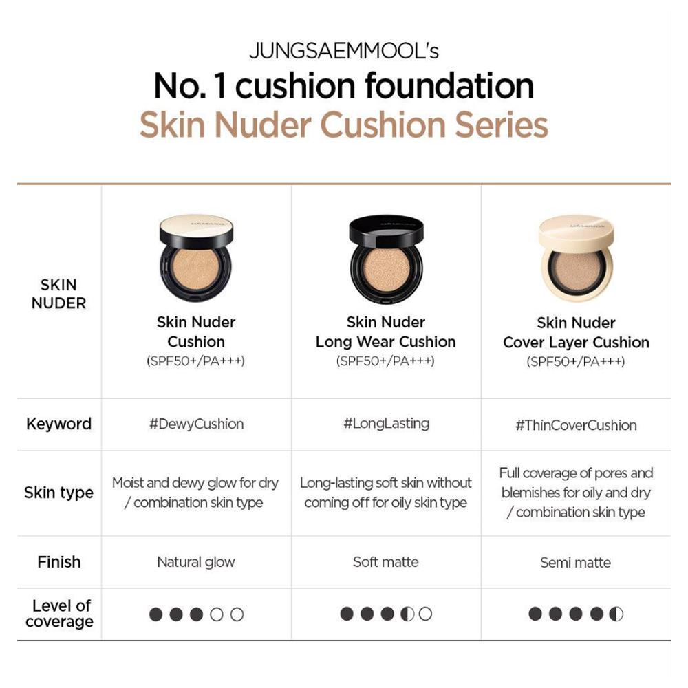 [JUNGSAEMMOOL] Essential Skin Nuder Cushion - Korean Natural Glow Foundation