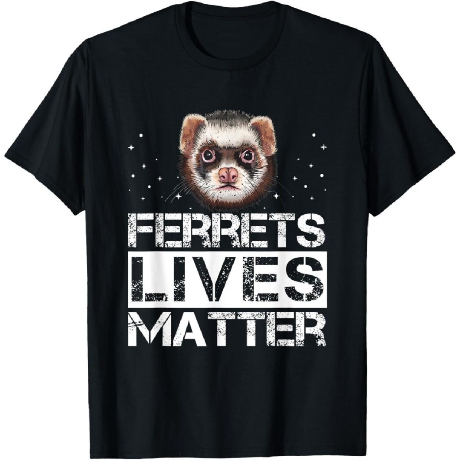Жизнь хорьков важна - Крутая футболка для любителя хорьков S чёрный