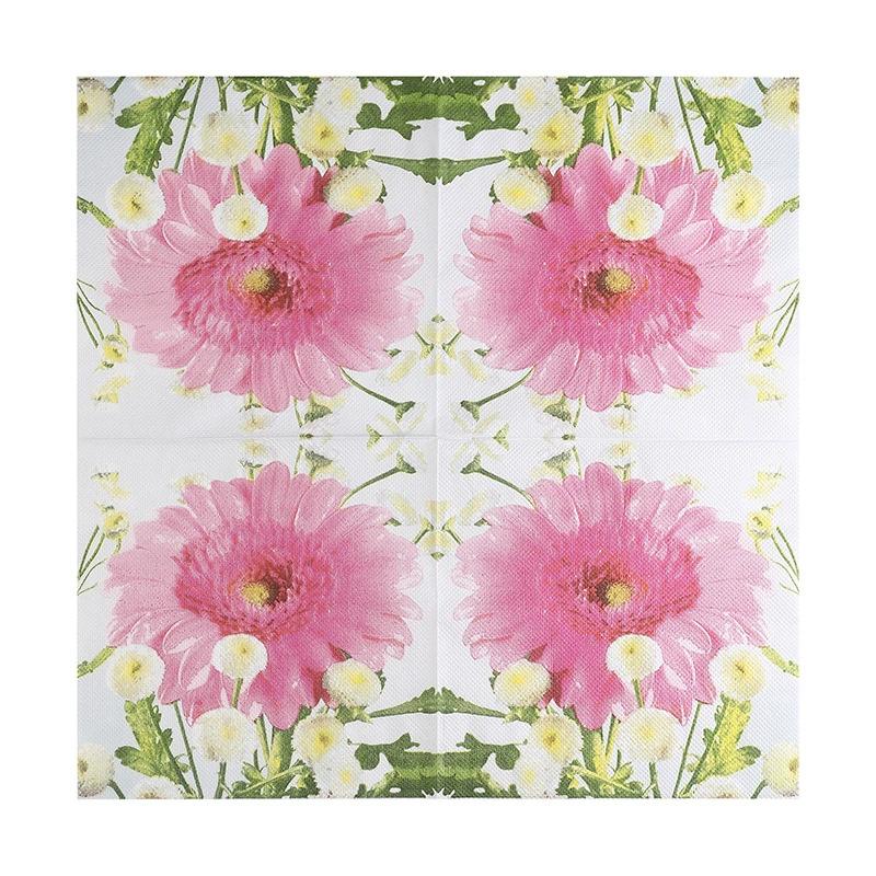 20Pcs Pink Flower Printed Paper Napkins, 2-Ply Disposable Napkins for Baby Shower Birthday Party - Table Decor Tissue Supplies