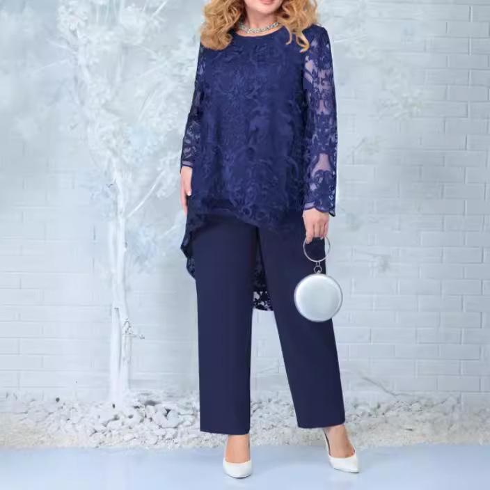

Women s Lace Embroidered Evening Gown & Pants Set for Cocktail Parties XXXXXL