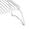 Folding Campfire Grill Stainless Steel Striped Barbecue Grill Holder Portable Stove Stand Bracket for Outdoor Camping