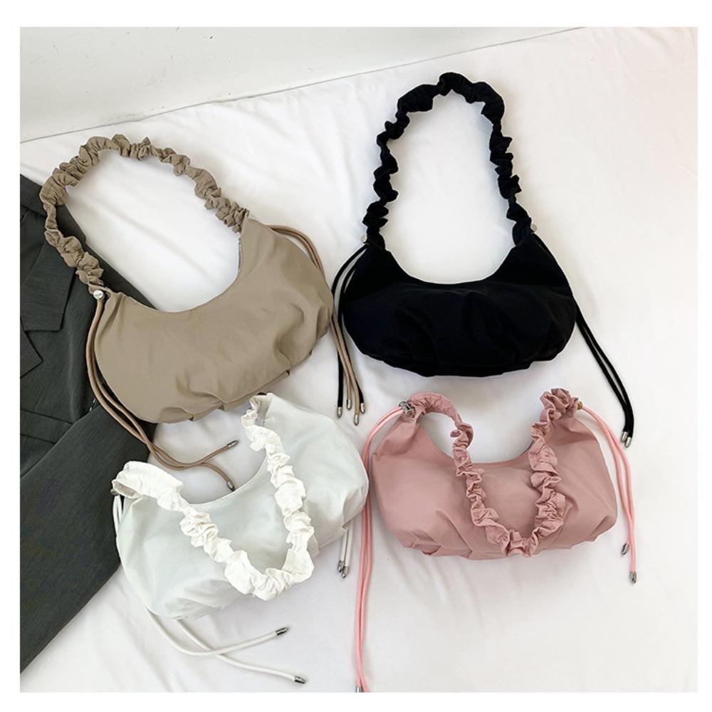 

Нейлоновая сумка для подмышек на молнии, однотонная сумка через плечо, модная сумка для покупок